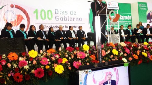 Alcalde de Chimalhuacán rinde informe de 100 días de gobierno