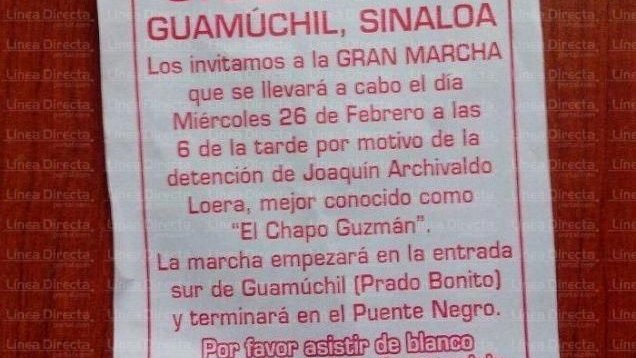 Convocan en tres ciudades de Sinaloa a exigir liberación de ’El Chapo’
