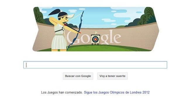 El tiro con arco hace diana en el doodle de Google