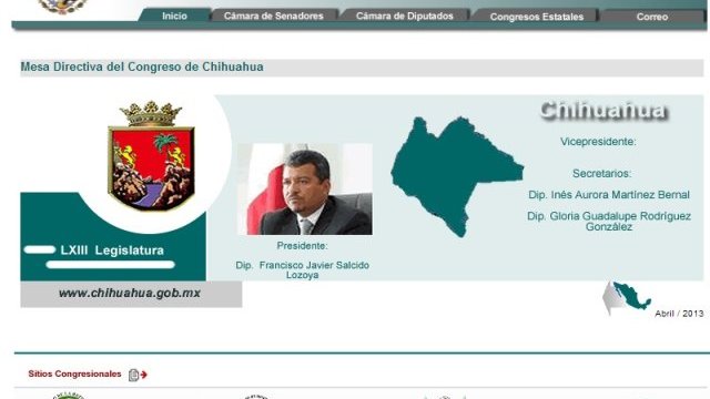 Confunden escudo y territorio de Chihuahua con Chiapas en página del Congreso 