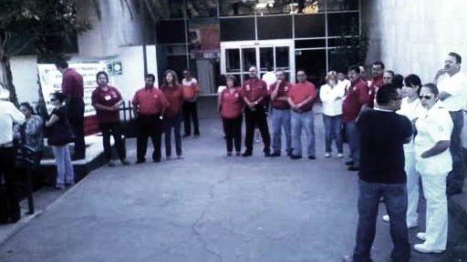 Protesta sindicato del IMSS de Parral, por despido de compañeros