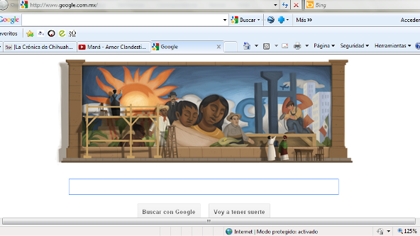 Recuerda Google 125 aniversario de natalicio de Diego Rivera