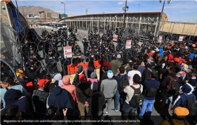 Miles de migrantes intentan cruzar en estampida a EE.UU. desde Juárez a El Paso, Texas